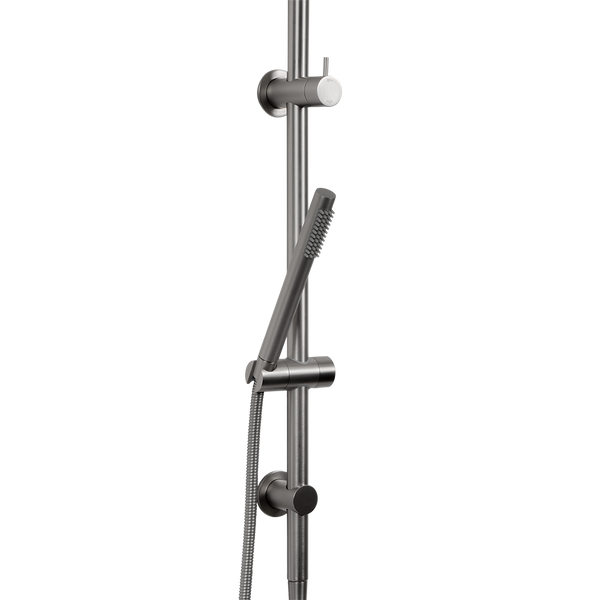 Alma Mira Brushed Nickel Shower Rail Twin Set