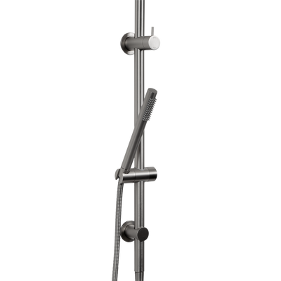 Mira Brushed Nickel Shower Rail Twin Set