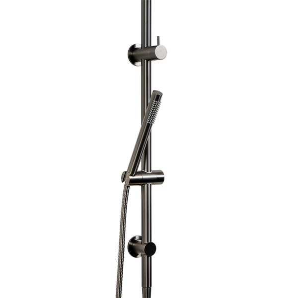 Alma Mira Brushed Gunmetal Shower Rail Twin Set