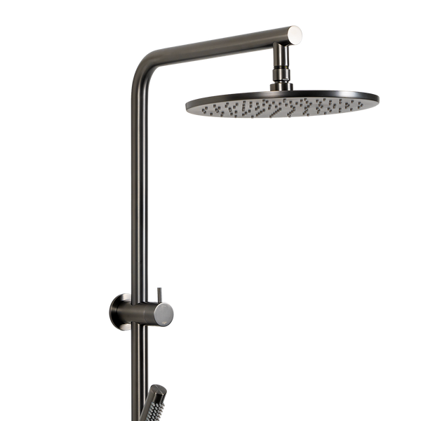 Alma Mira Brushed Gunmetal Shower Rail Twin Set