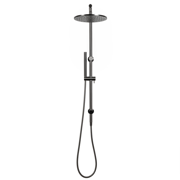 Alma Mira Brushed Gunmetal Shower Rail Twin Set