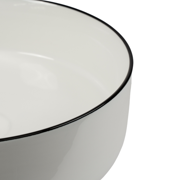 Alma Celeste Gloss White with Black Rim Circle Basin