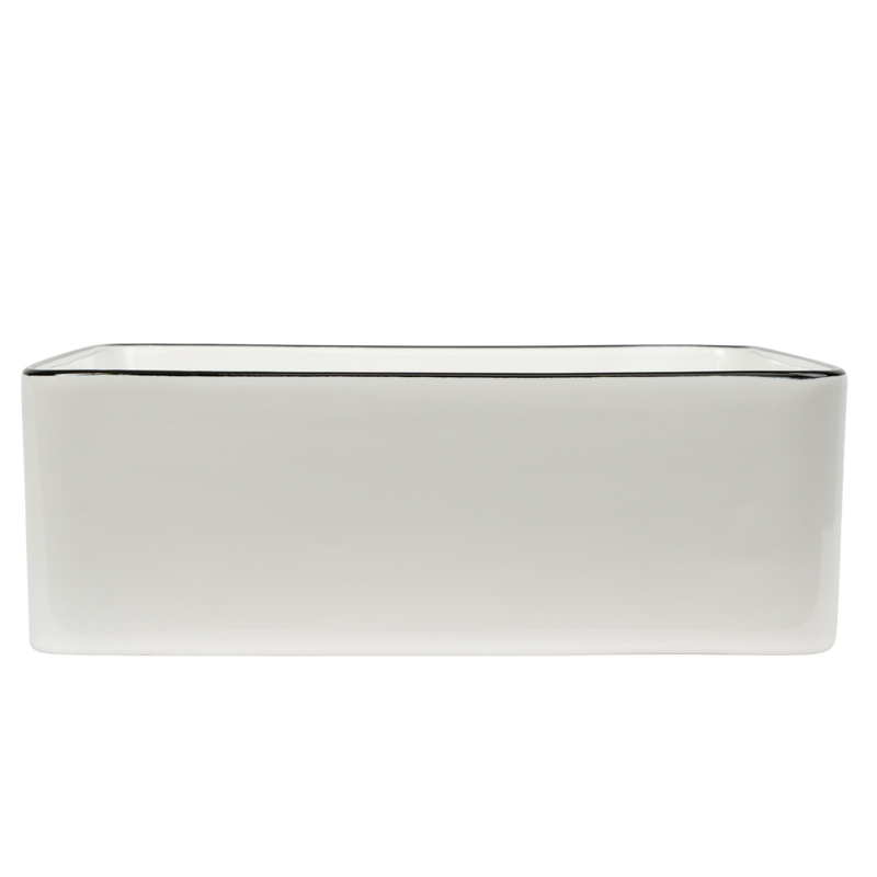 Celeste Gloss White with Black Rim Square Basin