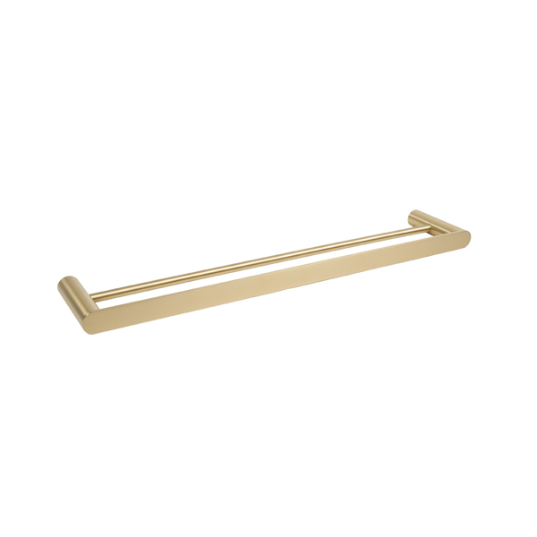 Alma Ascari Brushed Brass Gold 600 Double Towel Rail