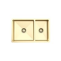 Alma Brushed Brass Gold Clifford 725x450 Single & 1/4 Bowl Sink