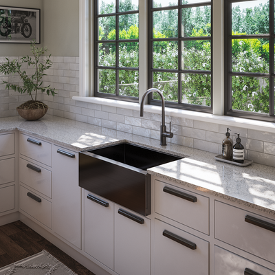 Boden Belfast Brushed Gunmetal Farmhouse Sink