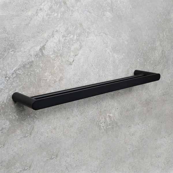 Alma Ascari Matte Black 600 Double Towel Rail