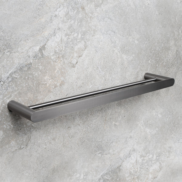 Alma Ascari Brushed Gunmetal 600 Double Towel Rail