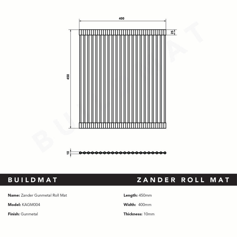 Zander Gunmetal Roll Mat