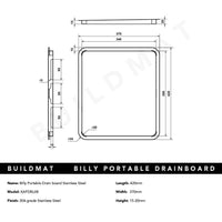 Billy Portable Drain board Stainless Steel
