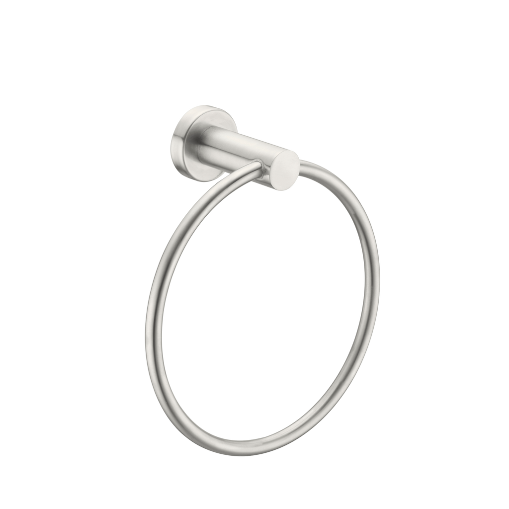 Nero Mecca Hand Towel Ring Brushed Nickel Buildmat