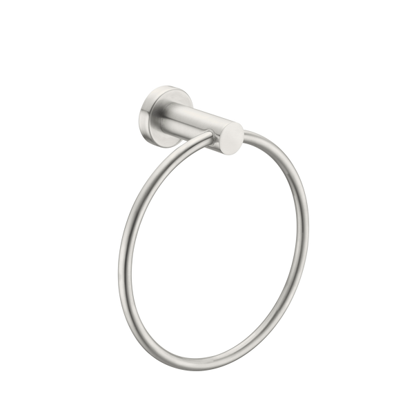 Nero Mecca Hand Towel Ring Brushed Nickel