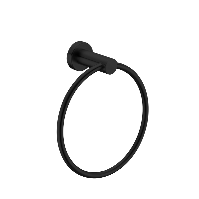 Mecca Hand Towel Ring Matte Black