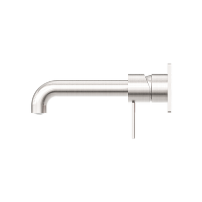 Mecca Wall Basin Mixer 185mm Spout Brushed Nickel