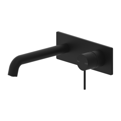 Mecca Wall Basin Mixer 185mm Spout Matte Black