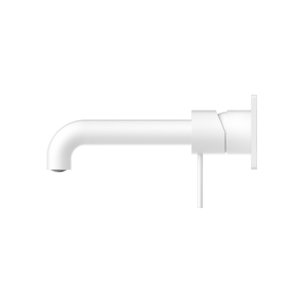 Nero Mecca Wall Basin Mixer 185mm Spout Matte White