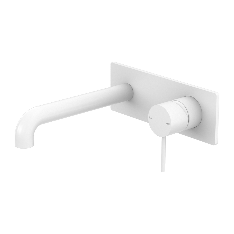 Mecca Wall Basin Mixer 185mm Spout Matte White