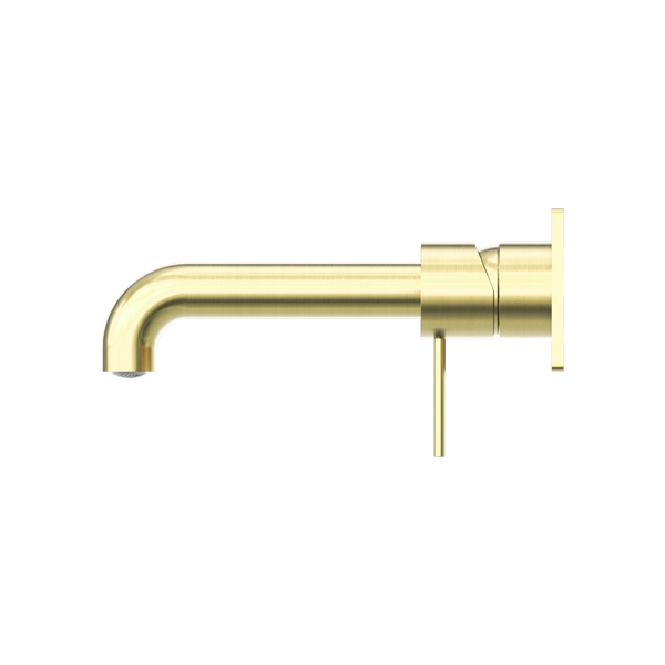 Nero Mecca Wall Basin Mixer 185mm Spout Brushed Gold