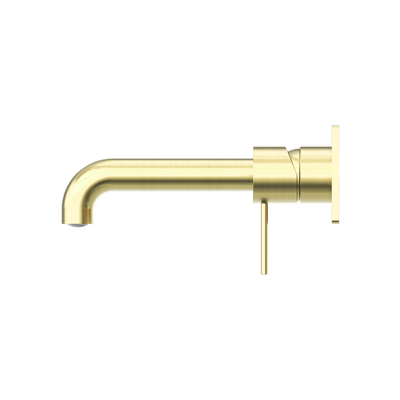 Mecca Wall Basin Mixer 185mm Spout Brushed Gold