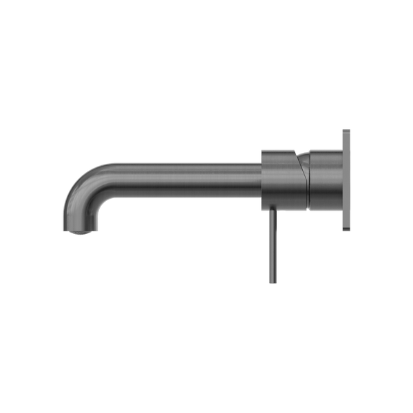 Nero Mecca Wall Basin Mixer 185mm Spout Brushed Gunmetal