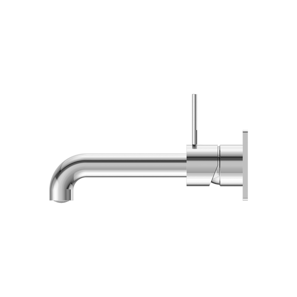 Nero Mecca Wall Basin Mixer Handle Up 185mm Spout Chrome