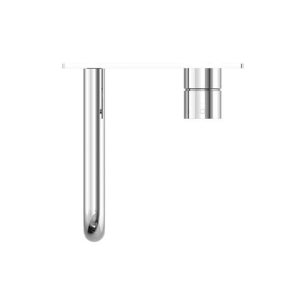 Nero Mecca Wall Basin Mixer Handle Up 185mm Spout Chrome