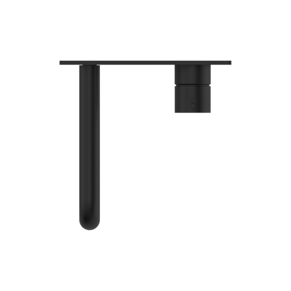 Nero Mecca Wall Basin Mixer Handle Up 185mm Spout Matte Black