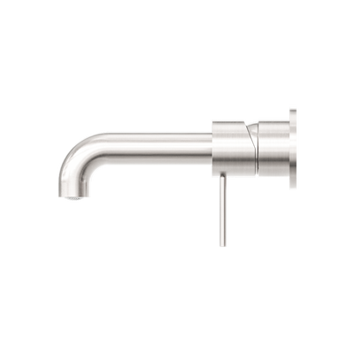 Mecca Wall Basin Mixer Separate Back Plate 185mm Spout Brushed Nickel