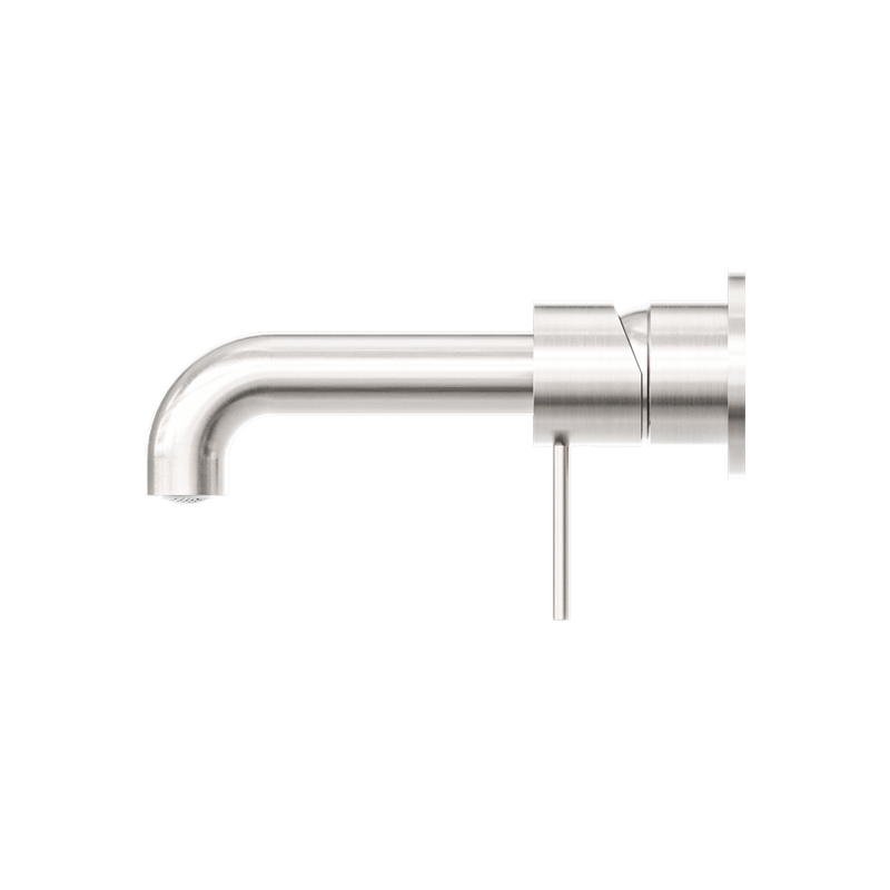 Mecca Wall Basin Mixer Separate Back Plate 230mm Spout Brushed Nickel