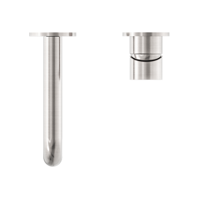 Mecca Wall Basin Mixer Separate Back Plate 230mm Spout Brushed Nickel