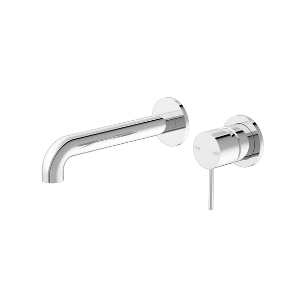 Nero Mecca Wall Basin Mixer Separate Back Plate 185mm Spout Chrome