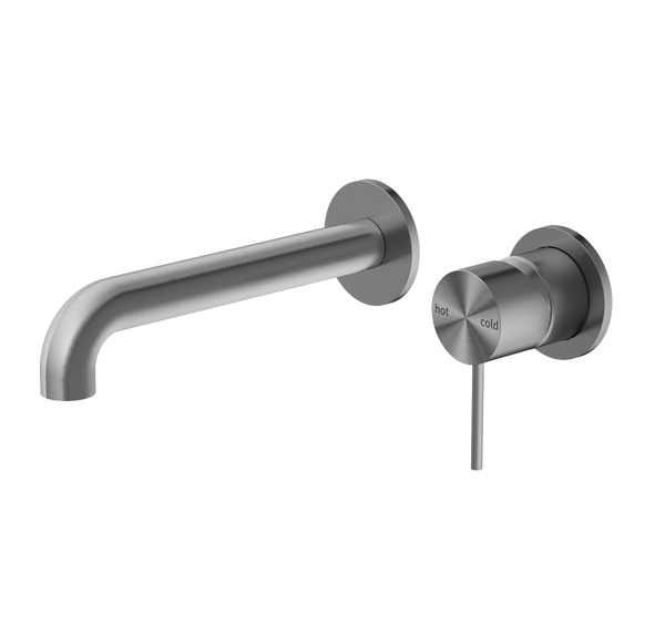 Nero Mecca Wall Basin Mixer Separate Back Plate 230mm Spout Gunmetal
