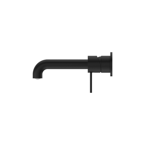 Nero Mecca Wall Basin Mixer Separate Back Plate 230mm Spout Matte Black