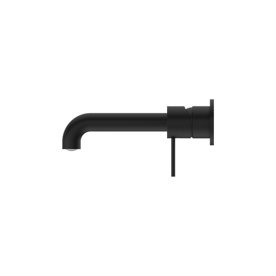 Mecca Wall Basin Mixer Separate Back Plate 185mm Spout Matte Black