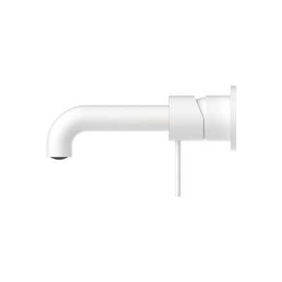 Mecca Wall Basin Mixer Separate Back Plate 230mm Spout Matte White