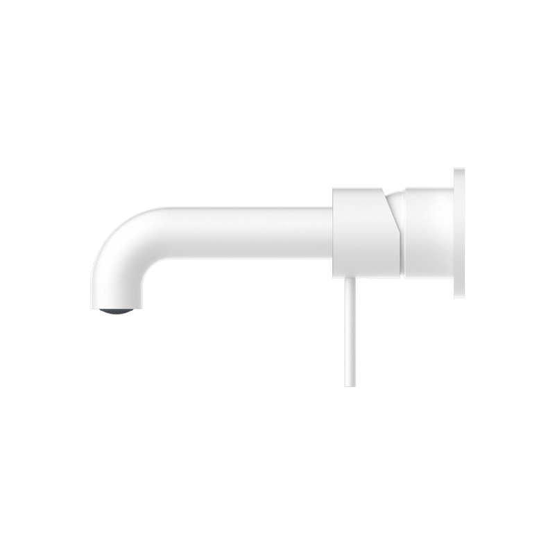 Mecca Wall Basin Mixer Separate Back Plate 185mm Spout Matte White