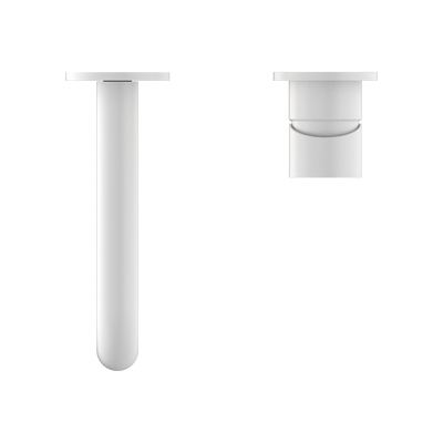 Mecca Wall Basin Mixer Separate Back Plate 230mm Spout Matte White