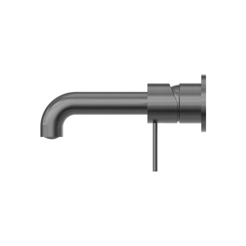 Mecca Wall Basin Mixer Separate Back Plate 185mm Spout Brushed Gunmetal
