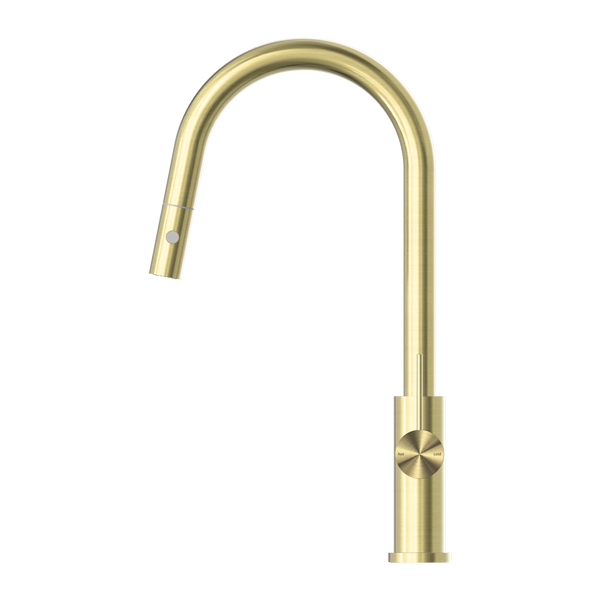 Nero Mecca Brushed Gold Pull Out Mixer With Veggie Spray Function