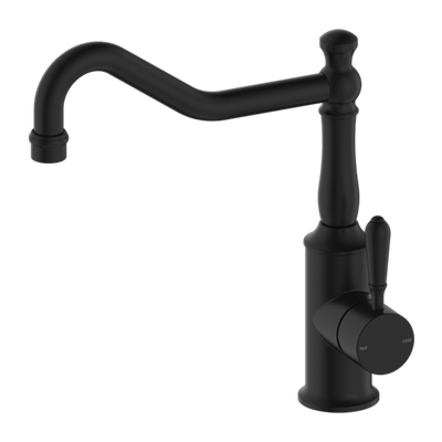 Nero York Kitchen Mixer Hook Spout with Metal Lever Matte Black