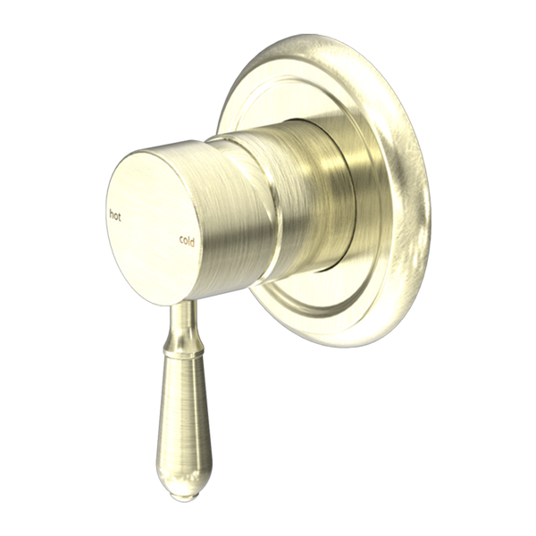 Nero York Shower Mixer with Metal Lever Aged Brass