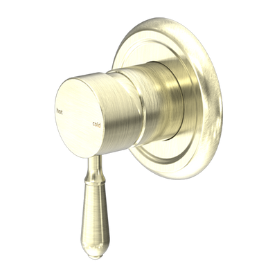 York Shower Mixer with Metal Lever Aged Brass