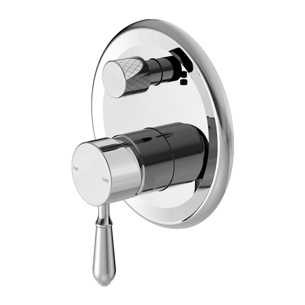 Nero York Shower Mixer with Divertor with Metal Lever Chrome
