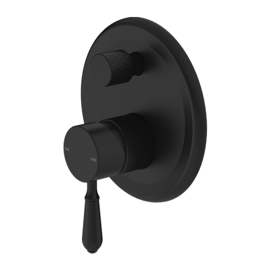 Nero York Shower Mixer with Divertor with Metal Lever Matte Black