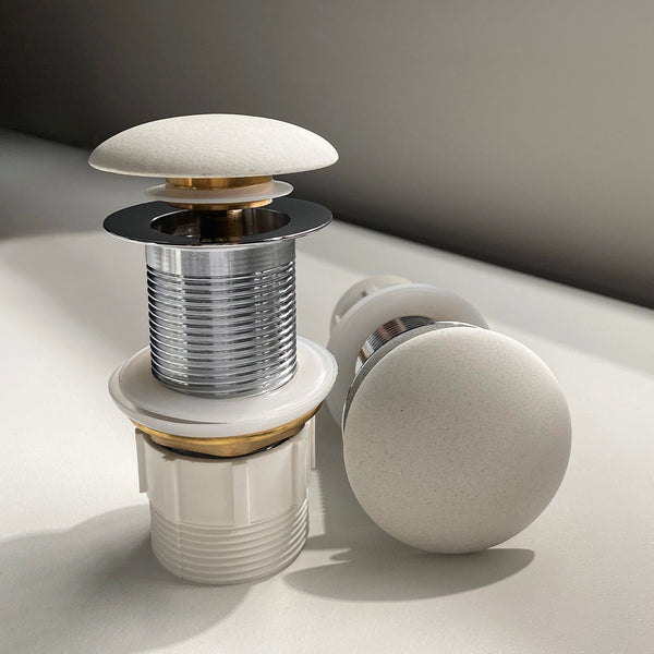 Alma 32mm Concrete White Pop Up Waste