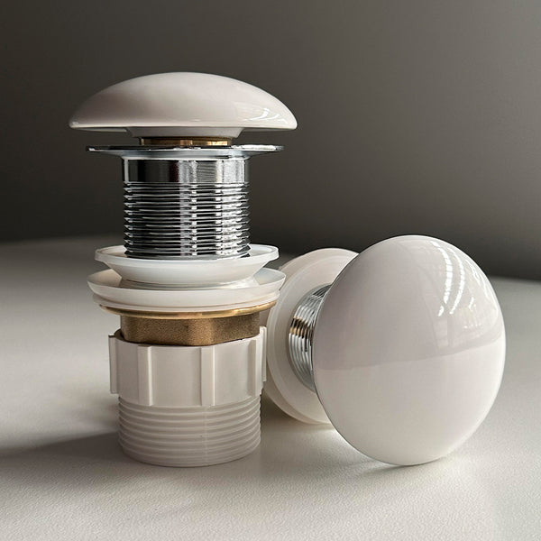 Alma 32mm Gloss White Ceramic Pop Up Waste