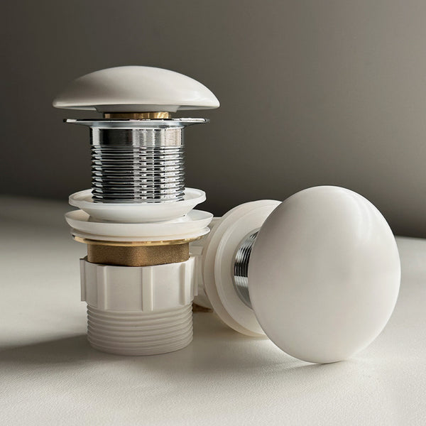 Alma 32mm Matte White Ceramic Pop Up Waste