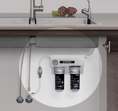Undersink Rainwater Dual Filter Kit, 0.1 Micron with QuickTwist