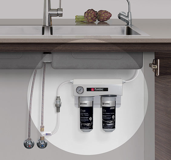 Undersink Rainwater Dual Filter Kit, 0.1 Micron with QuickTwist