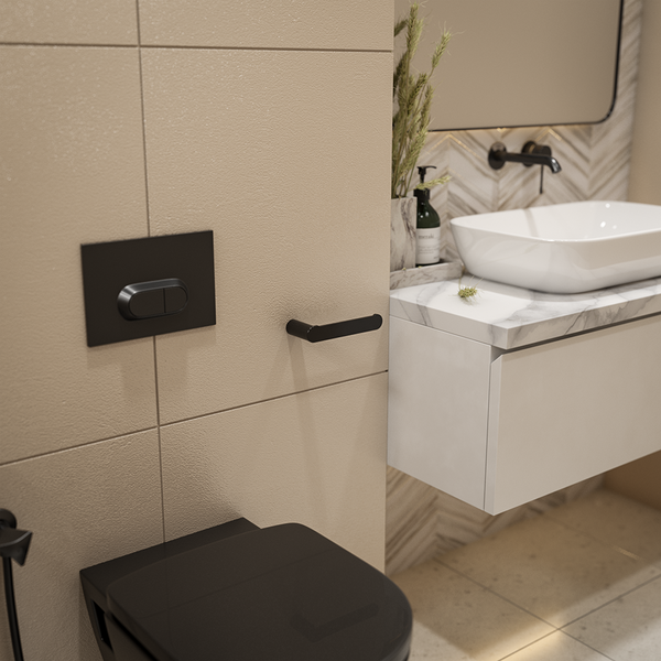 Alma Ascari Matte Black Toilet Roll Holder